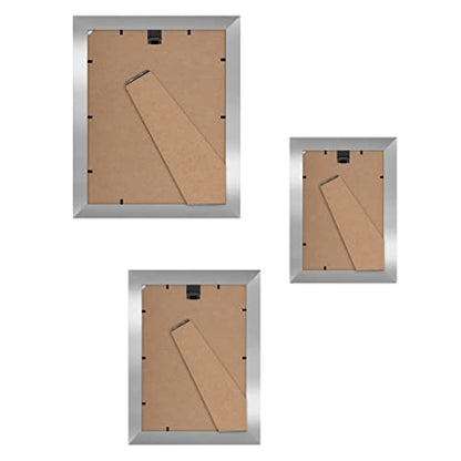 Americanflat Set of 10 Picture Frames with Shatter-Resistant Glass - Gallery Wall Frame Set with Two 8x10, Four 5x7 and Four 4x6 Frames - Signature Collection - Silver | Includes two 8x10, four 5x7 and four 4x6, shatter-resistant glass, hanging hardware i