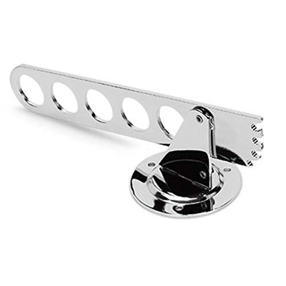 Silver Wall Mount Clothes Hanger, Folding Stainless Steel Clothing Multiple Hook Wardrobe Hanging, Metal Clothes Rack Wall Coat Hooks with Swing Arm Holder for Laundry Room Bathroom Bedroom Kitchen - size: 5 Hole