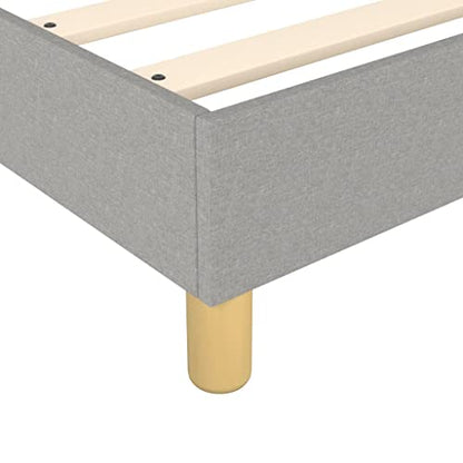 King Size Bed Frame Upholstered Platform Bed, Modern Light Grey Fabric Bed Base, Sturdy Engineered Wood Construction with Support Legs, Easy Assembly - size: King