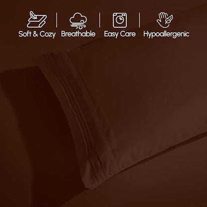 Elegant Comfort Luxury Soft 1500 Thread Count Egyptian Quality 3-Piece Sheet Wrinkle and Fade Resistant Bedding Set, Deep Pocket up to 16inch Twin/Twin XL Chocolate Brown - color: Chocolate Brown, size: Twin/Twin XL