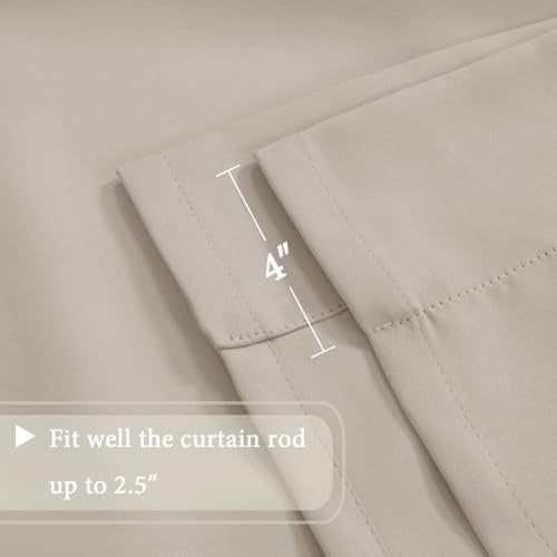 H.VERSAILTEX Blackout Tie Up Curtain Thermal Insulated Window Shade Light Blocking Balloon Roman Shade Bathroom Adjustable Rod Pocket Panel for Small Window,42" Wide by 63" Long,Natural - color: Natural