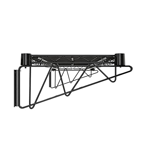 14" x 48" Black Epoxy Wire Wall Mount Shelf - color: Black, size: 14" x 48"