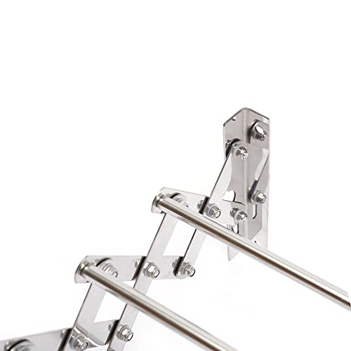 32in Wall Mounted Laundry Drying Rack 88lbs Capacity Foldable Wall Mount Laundry Rack Folding Indoor Clothes Hanger Rack, Retractable Clothes Rack 7 Rods White