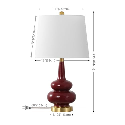SAFAVIEH Lighting Collection Evie 23-inch Cranberry Ceramic Table Lamp (LED Bulb Included)