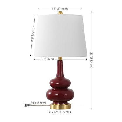 SAFAVIEH Lighting Collection Evie 23-inch Cranberry Ceramic Table Lamp (LED Bulb Included)