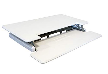 Victor High Rise DCX610W Height Adjustable Compact Desk with Keyboard Tray Standing Desktop Converter, 33 Inches, White - color: White