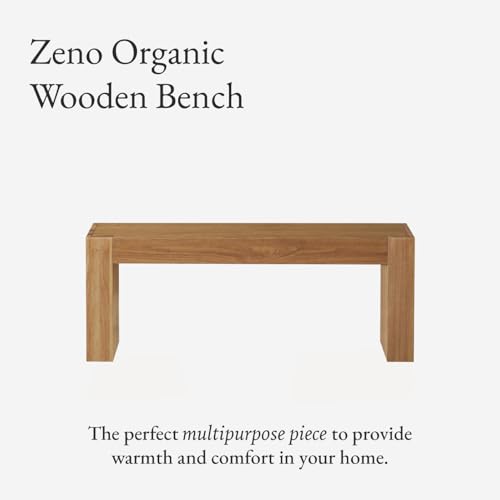 Maven Lane Zeno Bench, Natural Solid Wood | Handcrafted Solid Wood Bench, Ideal for the Living Room, Entryway, Foot of the Bed, or Extra Dining Table Seating - color: Weathered Natural
