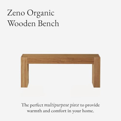 Maven Lane Zeno Bench, Natural Solid Wood | Handcrafted Solid Wood Bench, Ideal for the Living Room, Entryway, Foot of the Bed, or Extra Dining Table Seating - color: Weathered Natural