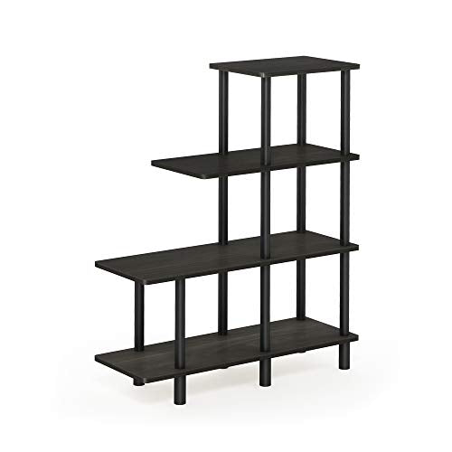 FURINNO Turn-N-Tube 4-Tier Cube Ladder Shelf, Espresso/Black - color: Espresso/Black, style: 4-Tiers, Cube Ladder