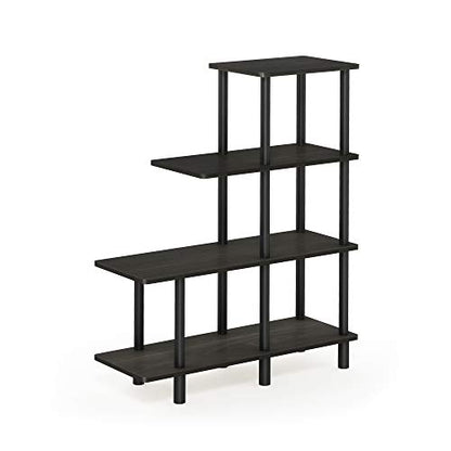 FURINNO Turn-N-Tube 4-Tier Cube Ladder Shelf, Espresso/Black - color: Espresso/Black, style: 4-Tiers, Cube Ladder