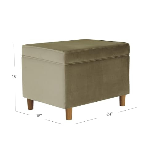 HomePop 24" Dinah Collection Storage Ottoman - Light Sage Green Velvet - color: Light Sage Green Velvet