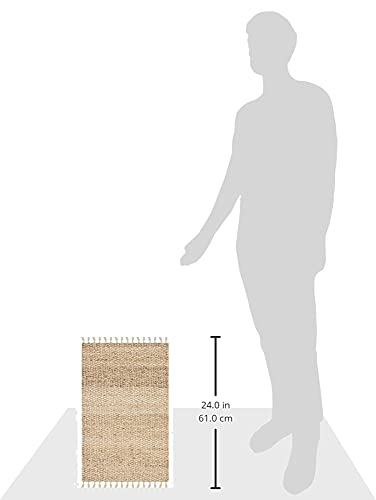 SAFAVIEH Natural Fiber Collection Accent Rug - 2' x 3', Natural, Handmade Farmhouse Fringe Jute, Ideal for High Traffic Areas in Entryway, Living Room, Bedroom (NF733A) - size: 2' x 3' (Rectangular)