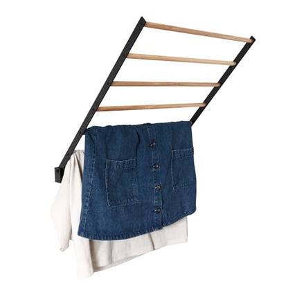 Wall Mounted Drying Rack – Foldable Laundry Drying Rack for Wall, Space Saving Clothes Drying Rack for Laundry Room, Bathroom or Small Spaces