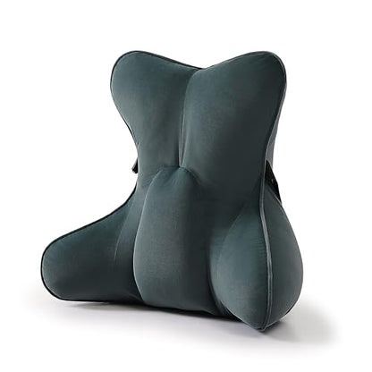 Lumbar Support Pillow(Pat. Pend) for Lower Back Pain Relief – Multi-Functional Ergonomic Lumbar Cushion, Reading Pillow for Office Chair, Car Seat & Sofa,Charcoal Gray - color: Charcoal Gray
