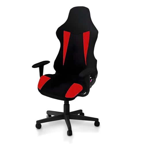 Gaming Chair Covers Only,Stretchable Fit Thick Breathable Mesh | Cat Scratch Proof,Scratch Resistant,Soft,Gaming Chair Seat Cover with 2Pcs Armrest Slipcovers(Black-red,Style 2) - color: Black-red, size: Style 2