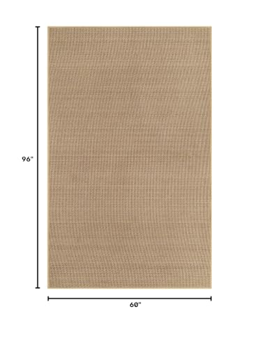 Lahome Farmhouse Living Room Rug, 5x8 Washable Area Rugs for Bedroom | Neutral Chenille Large Carpet, Dining Room Non Slip Stain Resistant Floor Mat for Office Entryway, Beige/Khaki - color: Beige/Khaki, size: 5' x 8' (Rectangular)