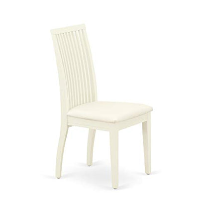 East West Furniture ANIP5-LWH-C 5 Piece Kitchen Table & Chairs Set Includes a Round Dining Room Table with Pedestal and 4 Linen Fabric Upholstered Chairs, 36x36 Inch, Linen White - color: Anip5-lwh-c