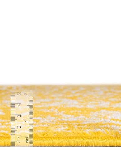 Rugs.com - Arlington Rug – 6 Ft Runner Yellow Distressed Medallion Runner Rug – Perfect for Hallways, Kitchens, and Entryways - color: Yellow, size: 2' x 6' (Runner)
