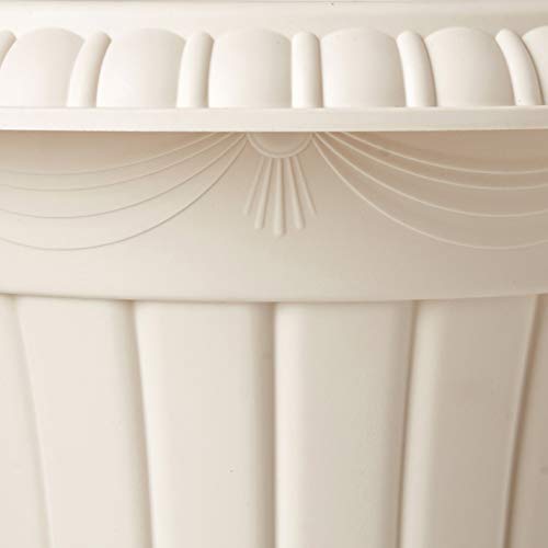 Arcadia Garden Products PL00BG Classic Traditional Plastic Urn Planter, 16” x 18”, Beige - color: Beige, size: 16" x 18"