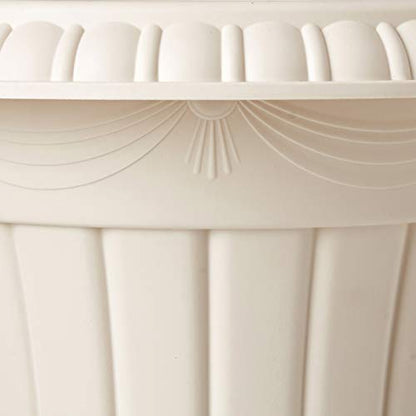 Arcadia Garden Products PL00BG Classic Traditional Plastic Urn Planter, 16” x 18”, Beige - color: Beige, size: 16" x 18"