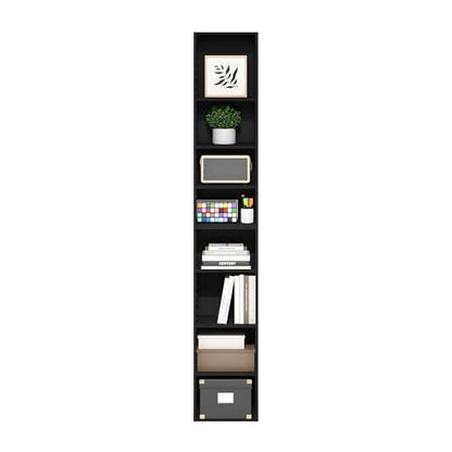 Furinno PASIR Book Shelf, 8-Tier Bookshelf, Bookcase with Open Shelf, 9.3 x 11.8 x 70.9, for Living Room, Bedroom, Home Office, Blackwood - color: Blackwood, size: 8-Tier, 12-Inch Width