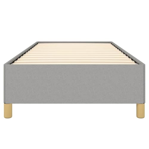 Twin XL Bed Frame, Modern Upholstered Platform Bed with Breathable Fabric, Solid Engineered Wood Foundation, Light Grey, 13.8 Inch Low Profile - color: Light Gray, size: Twin XL & 13.8"