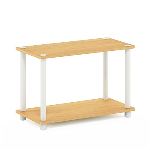 Furinno RATA 4 x 2 Industrial Multipurpose Flat Base Bookshelf, Bookcase with Metal Frame, French Oak Grey