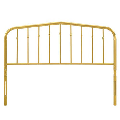 Modway Lennon Modern Farmhouse Metal King Headboard in Gold - color: Gold, size: King