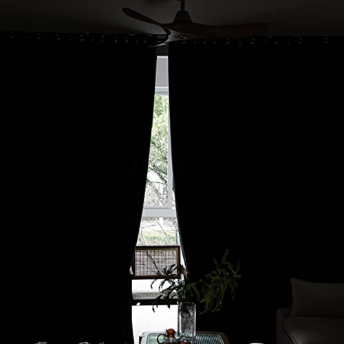 Windows Black Blackout Curtains 54 inches Long 2 Panels Set Grommet Blackout Drapes Energy Saving Noise Reducing Thermal Insulated for Bedroom Living Room Nursery - color: Black, size: 42"W x 54"L (Pack of 2)