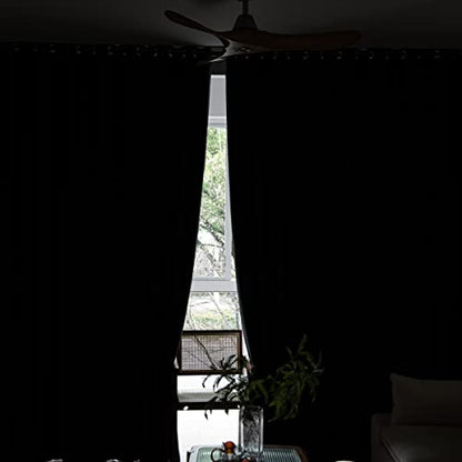 Windows Black Blackout Curtains 54 inches Long 2 Panels Set Grommet Blackout Drapes Energy Saving Noise Reducing Thermal Insulated for Bedroom Living Room Nursery - color: Black, size: 42"W x 54"L (Pack of 2)