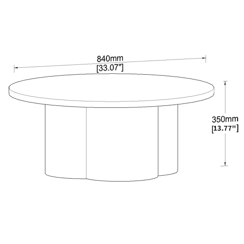 Round Coffee Table, Modern Accent Wood Tea Table for Living Room, Office, Apartment 33.07 Inch - color: 33.07" Floral-natural