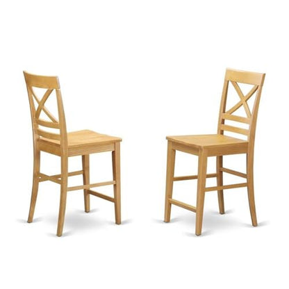 East West Furniture JAQU3-OAK-W 3 Piece Counter Height Dining Set for Small Spaces Contains a Round Wooden Table with Pedestal and 2 Kitchen Chairs, 36x36 Inch, Oak - color: Jaqu3-oak-w