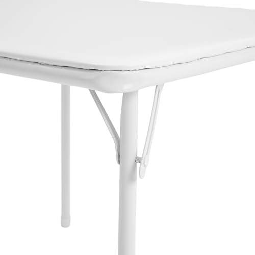 Flash Furniture Mindy Kids 3-Piece Folding Table and Chair Set, White | Daycare and Classroom, Children's Activity Table, Portable - color: White, size: 3 Piece Set