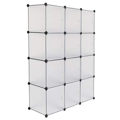 13.8 Inchs Cube Storage Organizer, Storage Cubes Shelves Bookshelf,Portable Closet Storage Shelves for Kids, Closet, Bedroom, Bathroom, Office White (12-Cube)