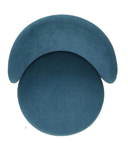 GDFStudio 27" Modern Accent Chair, Comfy Lounge Chair, Velvet Upholstered Chair, Mid Century Modern Armchair with Metal Legs, Solid Wood Frame, Cushion Barrel Side Chair for Living Room Bedroom, Blue - color: Blue + Velvet