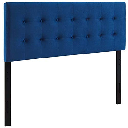 Modway Emily Queen Biscuit Tufted Performance Velvet Headboard, Navy - color: Navy, size: Queen
