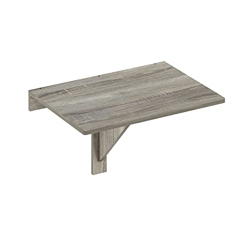 Furinno Hermite Wall Mounting Folding Table, French Oak - color: French Oak