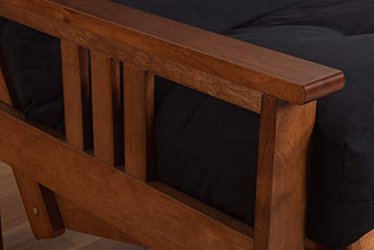 Kodiak Furniture Monterey Futon Set, No Drawers, with Barbados Base and Marmont Mocha Mattress - color: Marmont Mocha, size: No Drawers, style: Barbados Finish