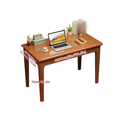 Solid Wood Narrow Desk, Bedroom Writing Desk with Drawers, Office for Home Use, Simple Computer Suitable Office, Bedroom, Study(Brown,80 * 40cm/31.5 15.7in) - color: Brown, size: 80*40cm/31.5*15.7in