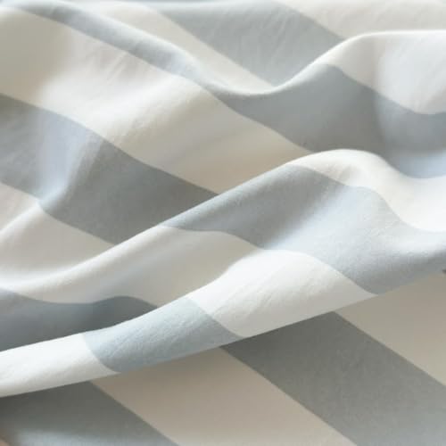 Striped Duvet Cover Twin Size Blue White Stripes Reversible Bedding Set Farmhouse Vertical Striped Duvet Cover Set Soft Lightweight Microfiber Quilt Cover with Zipper Closure and 1 Pillowcase - color: Blue White Striped, size: Twin(No Comforter)
