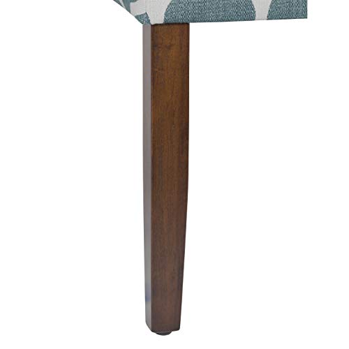 HomePop Parsons Classic Upholstered Accent Dining Chair, Set of 2, Teal and Cream Geometric - color: Teal and Cream, style: Pack of 2