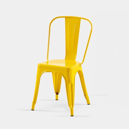 AC Pacific 18 Inch Seat Height Industrial Metal Dining Chairs, Stackable Kitchen or Bar Seat, Durable Modern Design, Versatile Accent Furniture, Set of 4, Yellow - color: Yellow, size: Set of 4