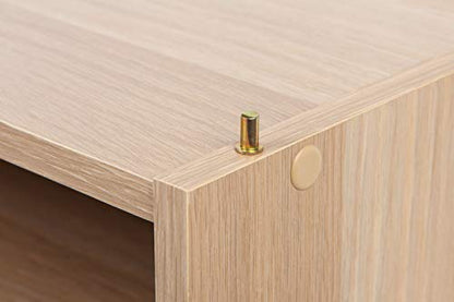 IRIS USA 3-Shelf Modular Wood Stackable Storage Box, Light Brown | Add flexible organization with a modular design that adapts to changing storage needs - style: Shelves