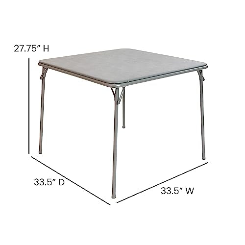 EMMA + OLIVER Gray 33.5" Square Folding Table | Lightweight, Easy Storage, Event Table - color: Grey