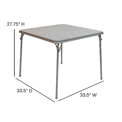 EMMA + OLIVER Gray 33.5" Square Folding Table | Lightweight, Easy Storage, Event Table - color: Grey