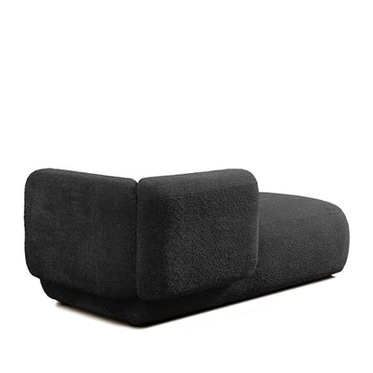 ERYE Boucle Upholstered Left Facing Chaise Lounge Indoor for Living Room Bedroom,Comfy Single Chaise Lounge Modern Leisure Recliner Sleeper Sofa Daybed, Easy Assemble - color: Black/Left