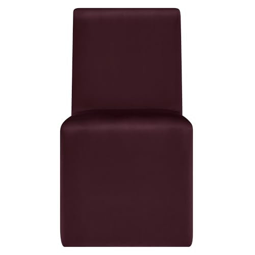 Modway Emory Upholstered Dining Side Chair in Mulberry - Single Armless Slipper Chair - Padded Performance Velvet Accent for Dining Room, Kitchen - color: Mulberry
