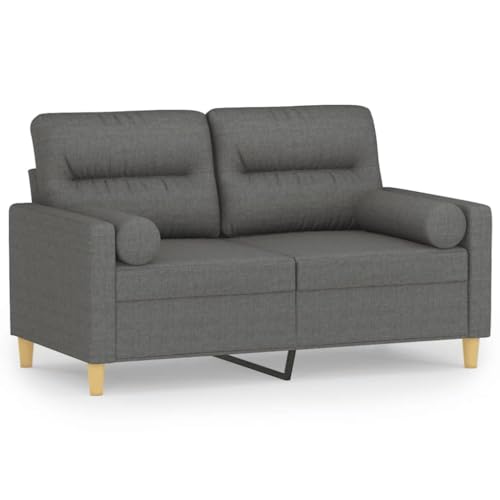 2-Seater Couch Dark Grey 54.3x54.3x31.5 in, Modern Sofa with Removable Polyester Covers, Breathable Loveseat for Living Room, Small Couch for Apartments and Bedrooms - size: 54.3 x 54.3 x 31.5 in (W x L x H)