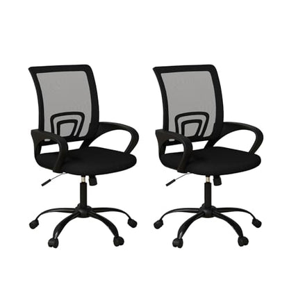 Bonzy Home Ergonomic Office Chairs Set of 2, Rolling Conference Room Chairs with Wheel, Mesh Computer Desk Chair with 360° Swivel, Height Adjustable, 2 Pack - size: 2 Pack