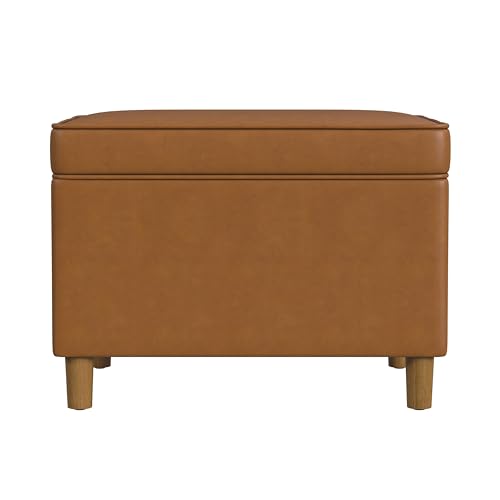 Spatial Order 24" Dinah Collection Storage Ottoman - Carmel Faux Leather - color: Carmel Faux Leather